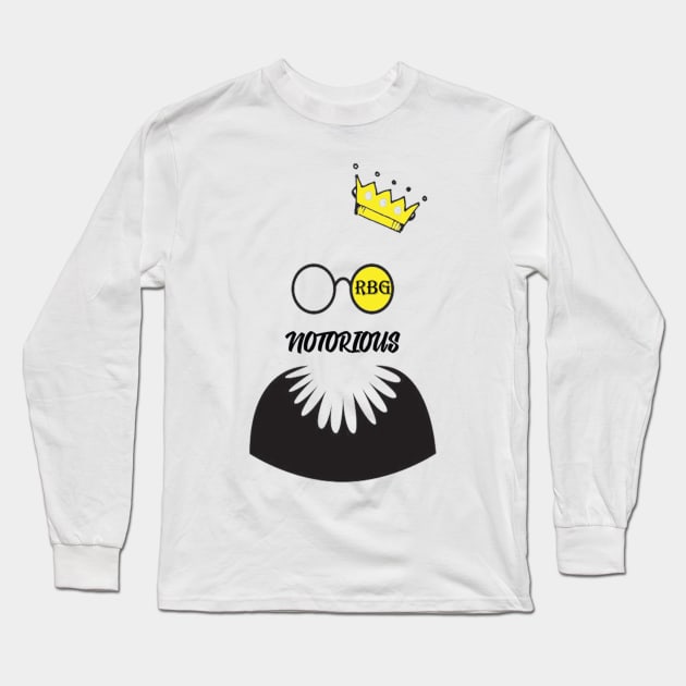 Notorious RBG Ruth Bader Ginsburg Dissent Feminist Gift Long Sleeve T-Shirt by GoodArt